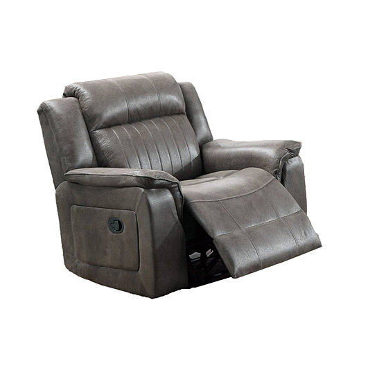 Saltoro Sherpi Fabric Manual Recliner Chair with Pillow Top Arms